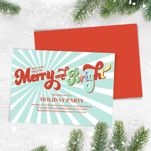 Retro Merry und Bright Christmas Party Einladung