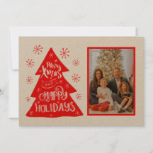 Retro Merry Xmas Tree Foto-Vorlage