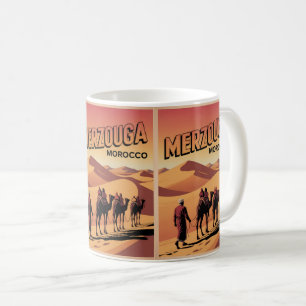 Retro Merzouga Sahara Kamelritt Marokko Reise  Kaffeetasse