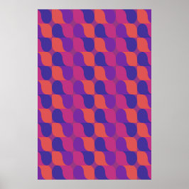 Retro-Metabälle Abstrakte geometrische Muster  Poster