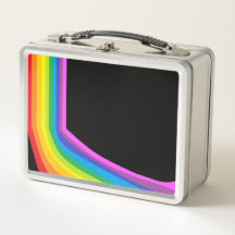 Retro Metal Lunch Box mit Regenbogendesign