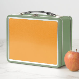 Retro-Metall-Lunchbox   Minimalistische Orange Sch Metall Brotdose