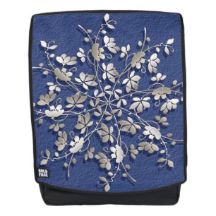 Retro metallische Mandala auf Schmutzhintergrund Rucksack