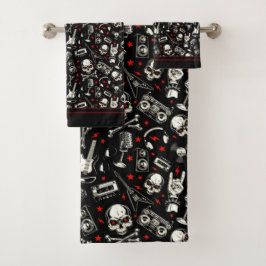 Retro-Metallmuster Badhandtuch Set