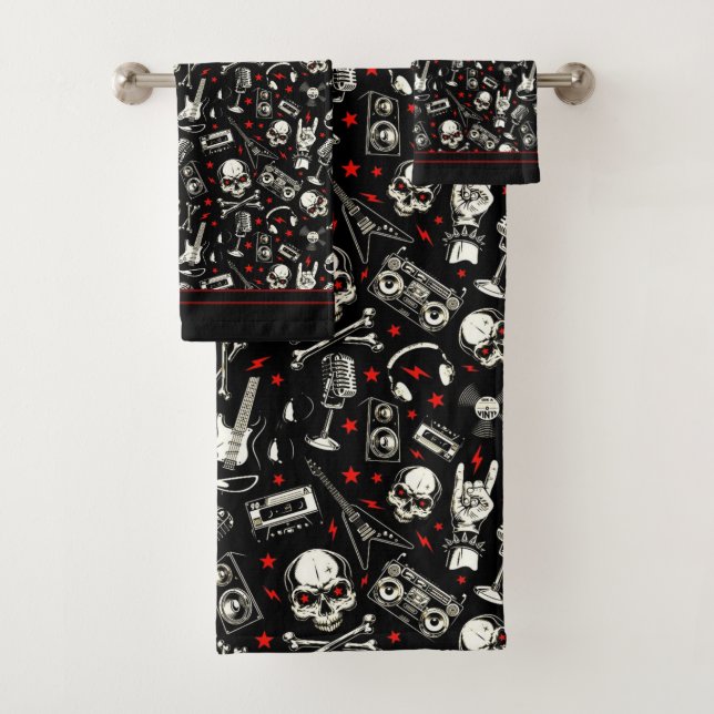 Retro-Metallmuster Badhandtuch Set (Insitu)