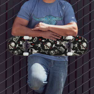 Retro-Metallmuster Skateboard