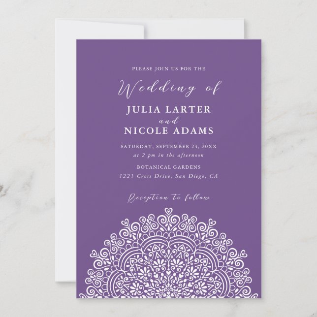 Retro Mexican Terrain Flourishing Mandala Wedding Einladung (Vorderseite)