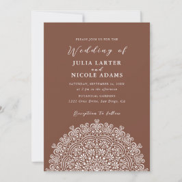 Retro Mexican Terrain Flourishing Mandala Wedding Einladung