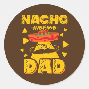 Retro mexikanischer Vater für Nacho Liebhaber Vate Runder Aufkleber