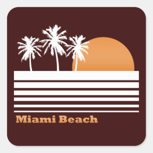 Retro Miami Beach Aufkleber