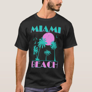 Retro Miami Beach Grafischer Sommerurlaub T-Shirt
