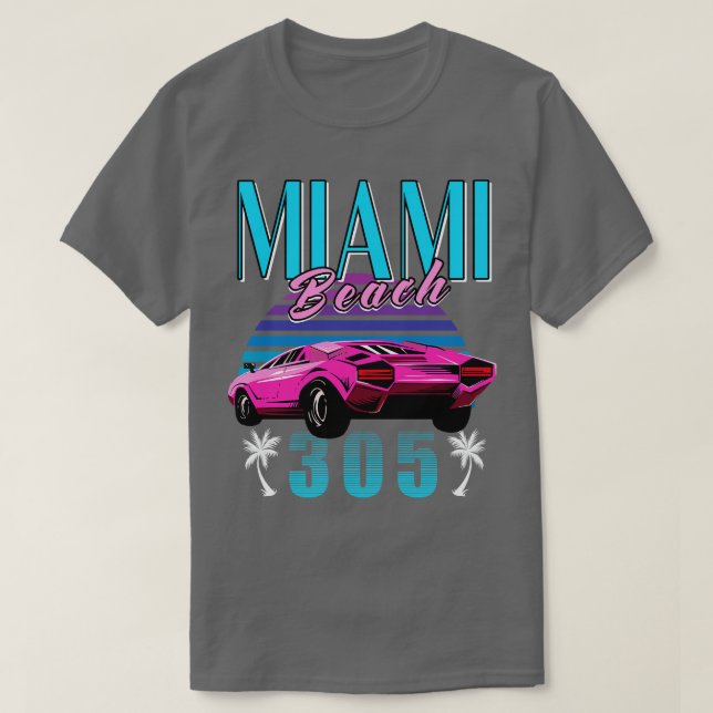 Retro Miami Florida 305 T-Shirt (Design vorne)