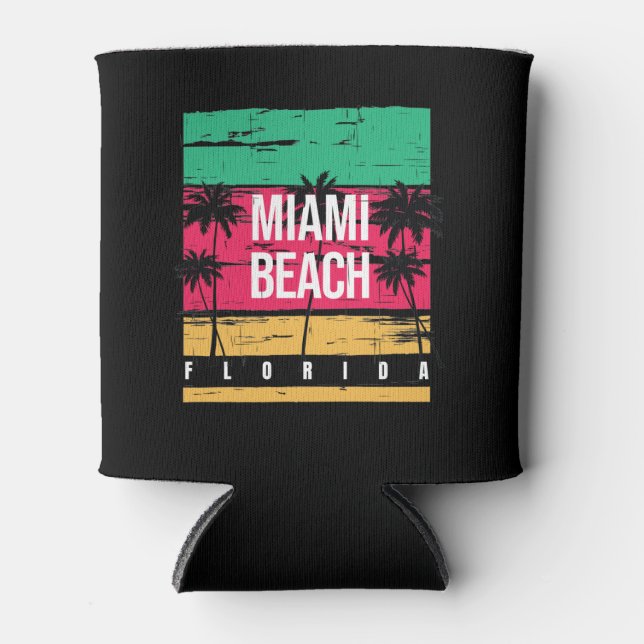 Retro Miami Florida Beach Souvenir Dosenkühler (Vorderseite)