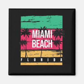 Retro Miami Florida Beach Souvenir Magnet