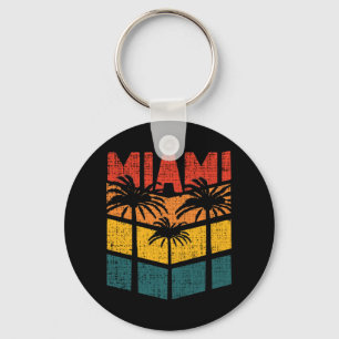 Retro Miami Florida Beach Souvenir Palm Tree 80er Schlüsselanhänger