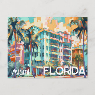 Retro Miami Florida South Beach Postkarte