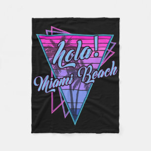 Retro Miami - Hallo Miami Beach Florida Vintage Fleecedecke