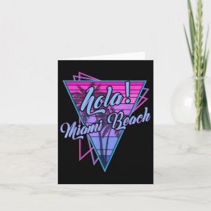 Retro Miami - Hola Miami Beach Florida Vintag Karte