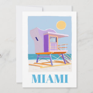 "Retro Miami Lifeguard: Vintage Beach Vibes Feiertagskarte