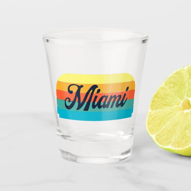 Retro Miami Schnapsglas (Vorderseite)