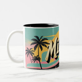 Retro Miami Sonnenschein Zweifarbige Tasse