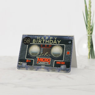 Retro Micro Audiotape 50. Geburtstag recto-verso C Karte