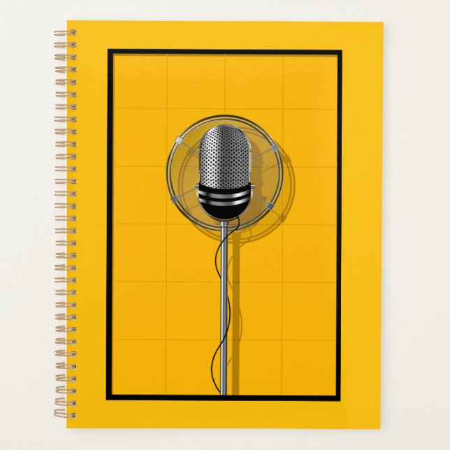 Retro Microphone on Bold Yellow Planer (Vorderseite)