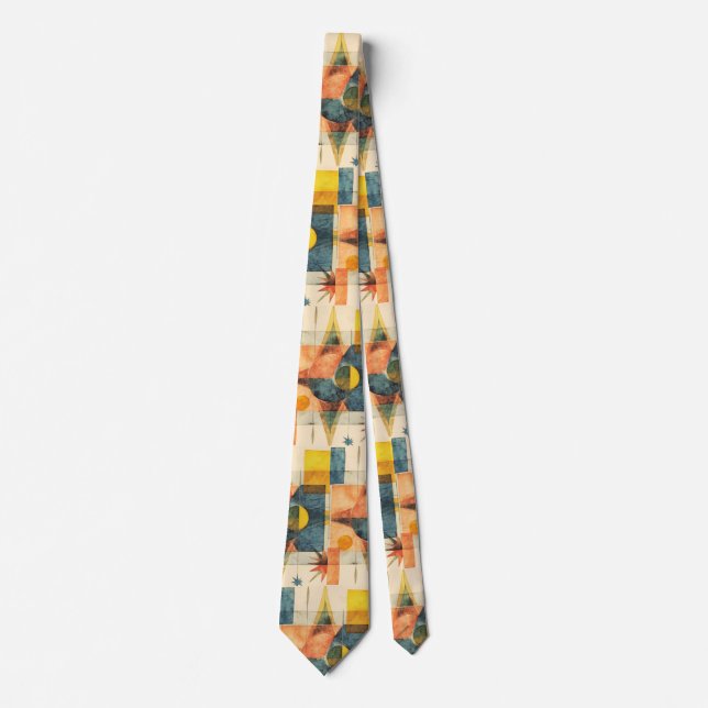 Retro-Mid-Century-Atom-Geometrisches Muster Krawatte (Vorderseite)
