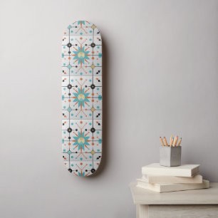 Retro-Mid-Century-Atom-Geometrisches Muster Skateboard