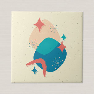 Retro-Mid-Century-Atomzeitalter-Abstrakt Fliese