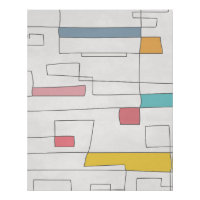 Retro-Mid-Century-Block-Abstrakt in Pastellfarben