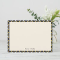 Retro Mid Century Bold Black Gold Floral Wedding