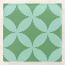 Retro Mid Century Green & Blue Geometric Christmas