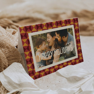Retro Mid Century Happy Holidays Foto Feiertagskarte