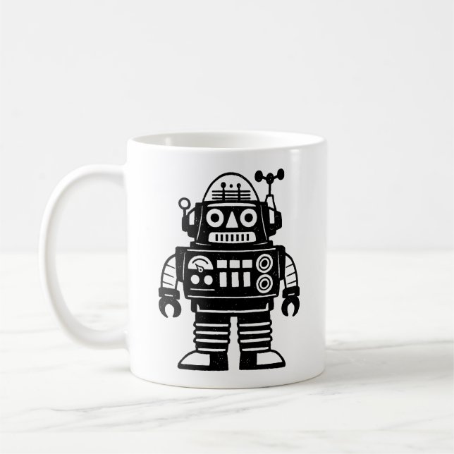 Retro-Mid-Century-inspirierter Roboter Kaffeetasse (Links)