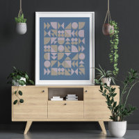 Retro Mid Century Mod geometrische Formen Blau