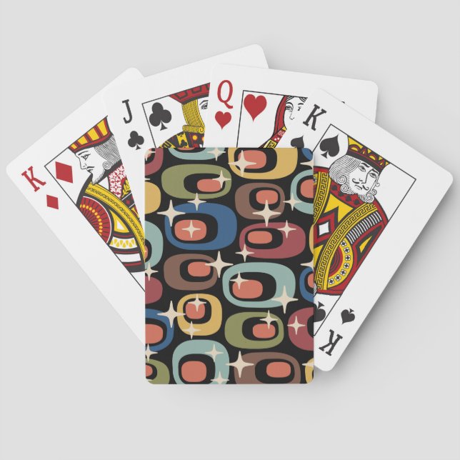 Retro Mid Century Modern Abstract Spielkarten (Rückseite)