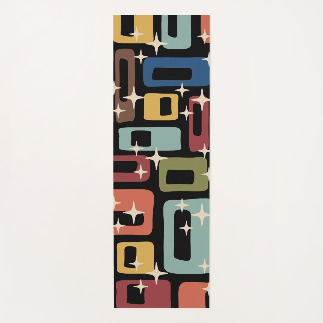 Retro Mid Century Modern Abstract Yogamatte (Vorderseite)