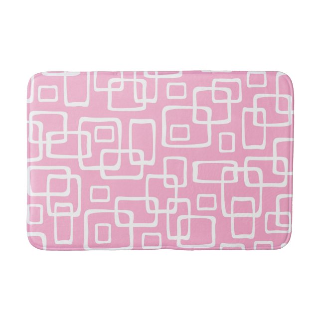Retro-Mid-Century-Modern-Abstraktes Muster Badematte (Vorderseite)