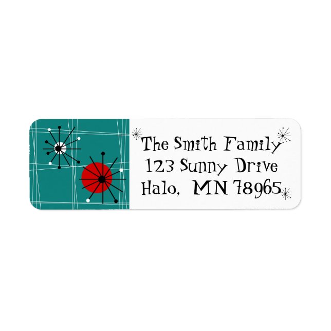 Retro Mid Century Modern Address Labels (Vorne)