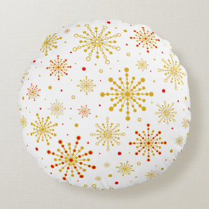 Retro-Mid-Century-Modern-Atom-Rund Rundes Kissen