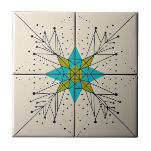 Retro-Mid-Century-Modern-Atomares-Geometrisches-Mu Fliese
