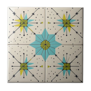 Retro-Mid-Century-Modern-Atomares-Geometrisches-Mu Fliese