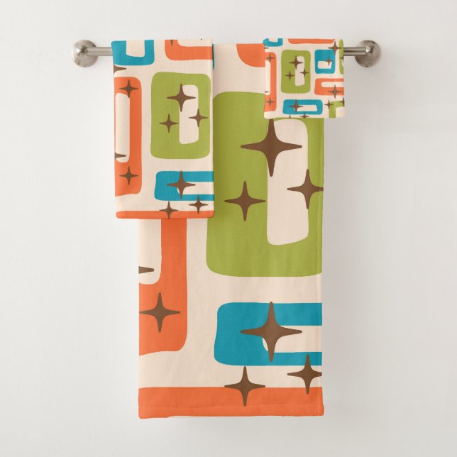 Retro Mid Century Modern Badhandtuch Set (Insitu)