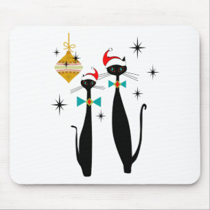 Retro-Mid-Century-Modern-Cool-Cat-Weihnachten Mousepad