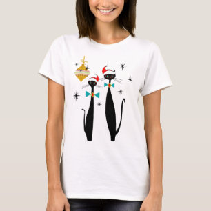 Retro Mid Century Modern Cooler Kater Weihnachten T-Shirt