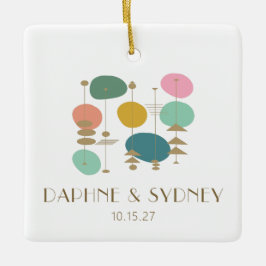 Retro Mid Century Modern Custom Wedding Foto Keramikornament
