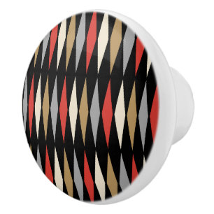 Retro-Mid-Century-Modern-Diamantmuster Keramikknauf
