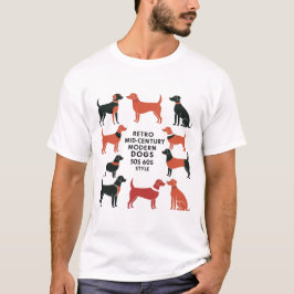 Retro Mid-Century Modern Dogs 50s 60s Style abstra T-Shirt