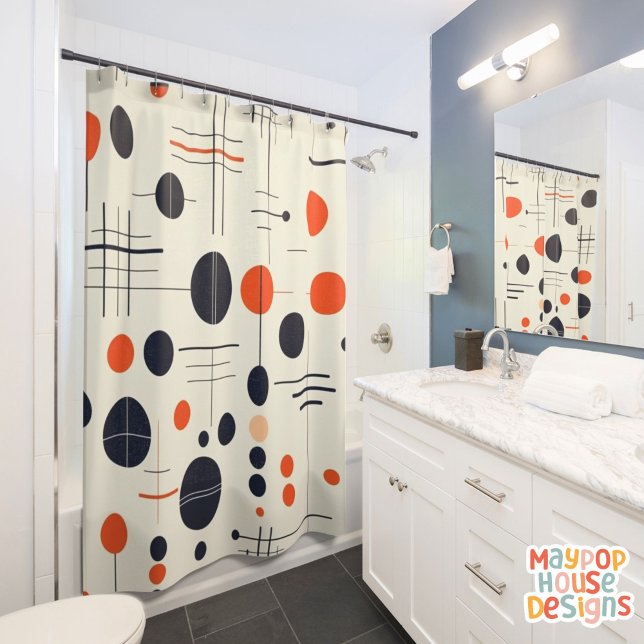 Retro Mid Century Modern Duschvorhang (mid century modern shower curtain bathroom decor)